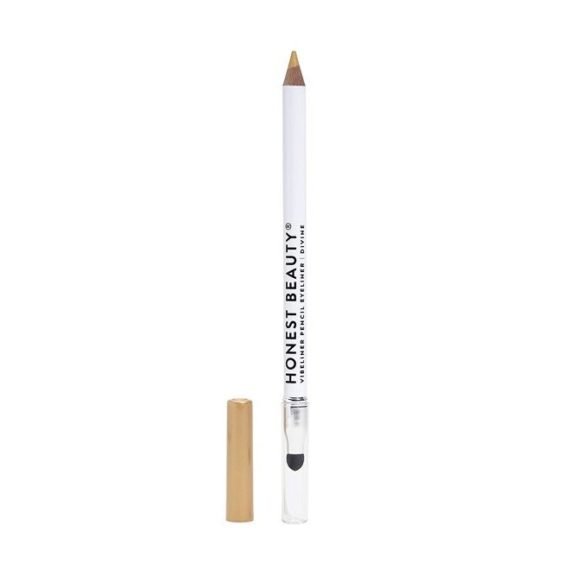 Vibeliner Pencil Eyeliner Divine (Gold) | With Jojoba Oil, Meadowfoam Oil, & Macadamia Nut Oil | With built-in smudger, 0.038 Ounce