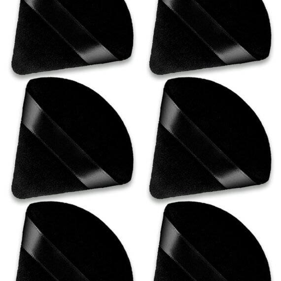 6 Pcs Triangle Powder Puff Set Pure Cotton Makeup Sponge Set Velour Powder Puff Soft Powder Puff for Face and Body Powder Cosmetic Foundation Sponge for Undereye Setting Face Makeup Puff Black