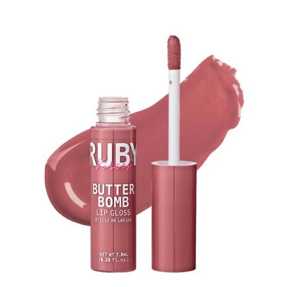 Lip Gloss Butter Bomb Gloss Non-Sticky Lip Gloss Vitamin E Natural Nude Lip Makeup - 7.8mL (0.26 US fl.oz) (Flirty)