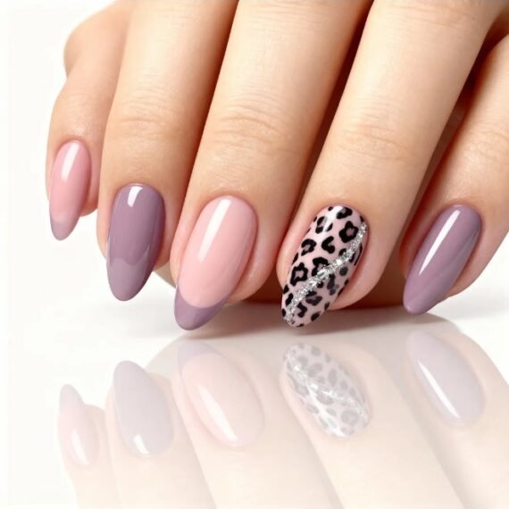 Reusable Press-on False Nails 24pcs – Light Purple & Deep Purple Mirror – Almond & Square Shapes – Complete DIY Nail Kit with Glue