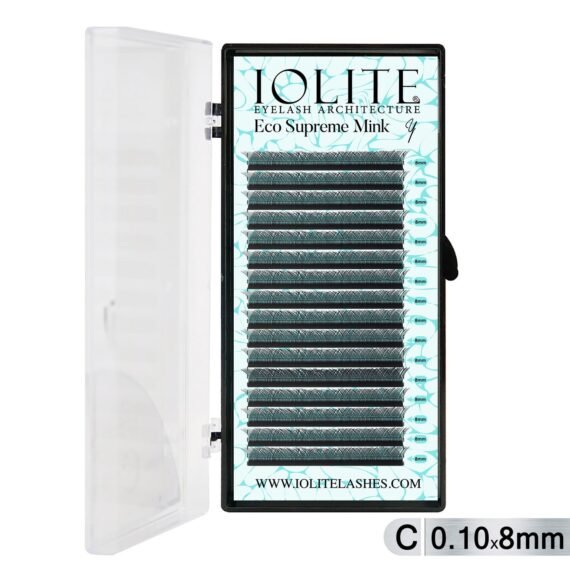 Iolite Eco Supreme Mink (Y) C curl - 0.10T Mix & 8mm to 15mm Individual Lash Extension Tray – Natural-Looking Volume False Lashes | Easy Fan Y lashes, Professional Eyelash Extensions for Lash Artists ISMYC10T - 8MM