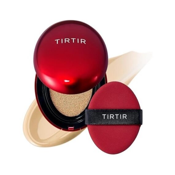 TIRTIR Mask Fit Red Cushion Foundation | Japan's No.1 Choice for Glass skin, Long-Lasting, Lightweight, Buildable Coverage, Semi-Matte (24W Soft Beige, 0.63 Fl Oz