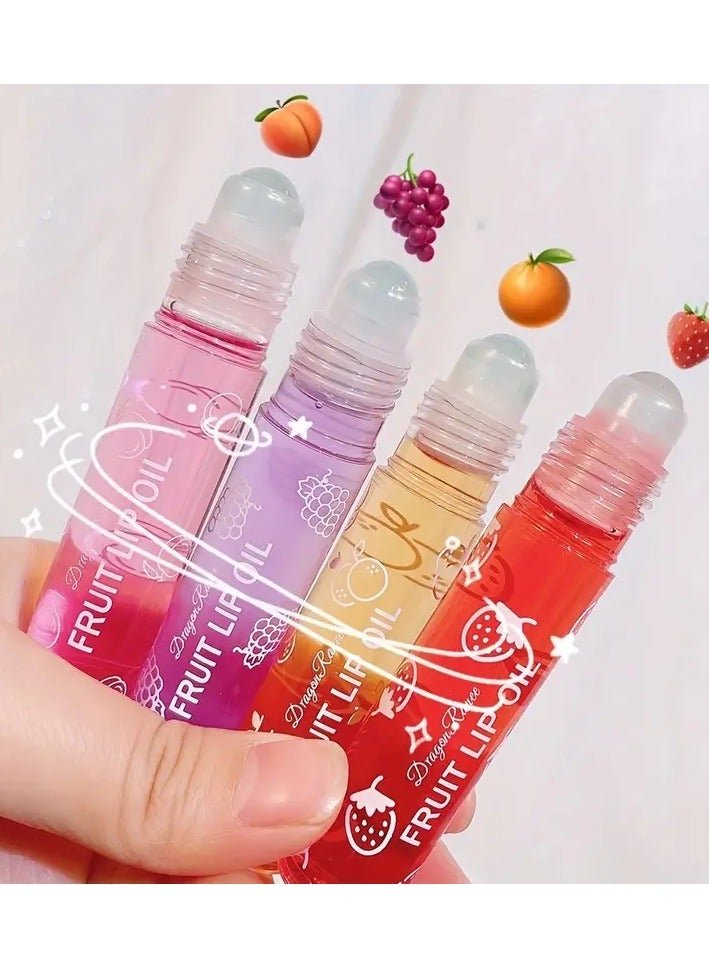 4 PCS Crystal Jelly Clear Moisturizing Lip Oil Lip Gloss Makeup Lip Glow Oil Tinted Lip Enhancer Korean Makeup Lip Care Cosmetics Valentine's Day Gifts