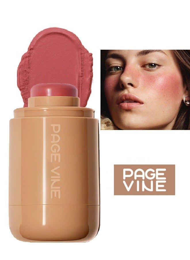 Pocket Blush - Long Lasting Smooth Lipstick Blush Stick, Matte Highly Chroma Blusher Paste, Waterproof Blusher Cream #05