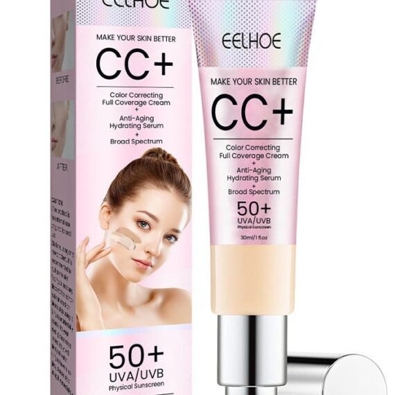 50+UVA/UVB Physical Suncreen，CC Cream SPF 50, CC Cream Foundation, Lightweight Full Coverage Hydrating Serum, Control Oil and Moisturize Waterproof Long Lasting Matte Color Correcting Cream（#01 Light） 30ml
