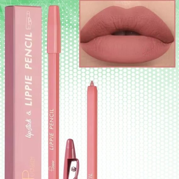 Lippie Pencil Lipstick with Sharpener Soft Lipliner Pencil Easy to Use Lip Makeup Lip Liner Pencil Matte Waterproof Long Lasting Lipstick Lip Contour Makeup Lip Set Full Color 03