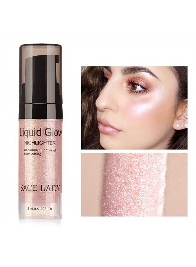 Liquid Highlighter Makeup Shimmer and Shine Ultra-Smooth Radiant Illuminator For Face Cheekbone Body Glow Bronzer Glitter Illuminating Highlighters Makeups, 0.2Fl Oz