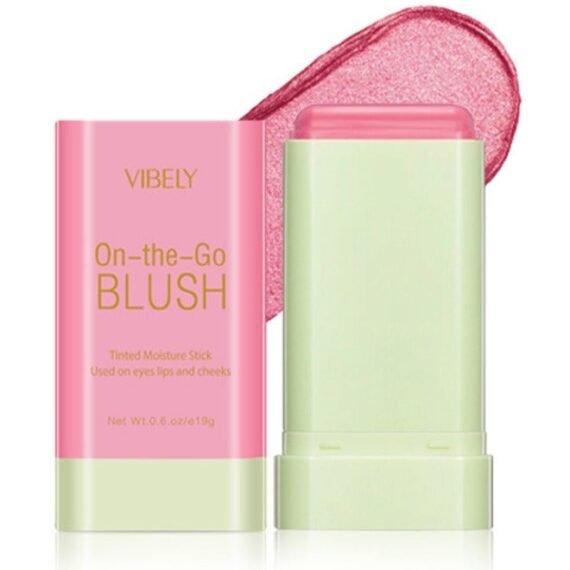 On The Go Blush,Blush Stick Blush Makeup Wand, Cream Blush For Cheeks Tint,Long-Wearing,Natural-Looking Face Foundation Bright Peach Blusher for Daily Wear 3D Wonder Stick #V01