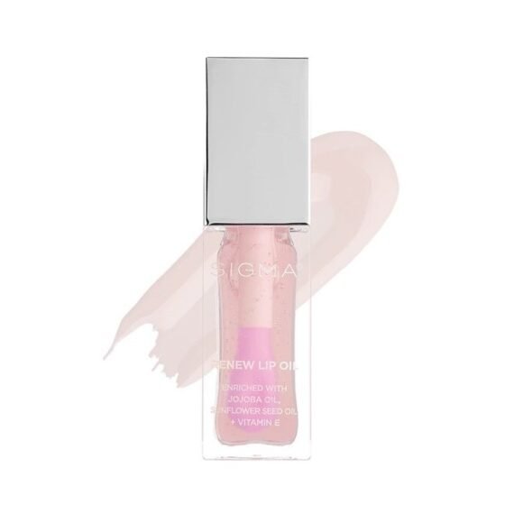 Renew Lip Oil - Clear Pink Sheen - Nourishing, Non Sticky Lip Oil with Subtle Sheen - Paraben Free Lip Gloss - Hush