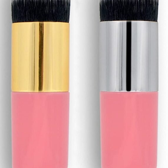 SYOSI 2 Pcs Kabuki Brushes Makeup Brush Foundation Powder Brush Blush Brush Bronzer Brush Mineral Face Blender Brush Full Coverage Soft Synthetic Fibers