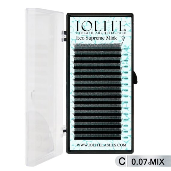 Iolite Eco Supreme Mink (Y) C curl - 0.7T Mix & 8mm to 15mm Individual Lash Extension Tray – Natural-Looking Volume False Lashes | Easy Fan Y lashes, Professional Eyelash Extensions for Lash Artists ISMYC7T - MIX