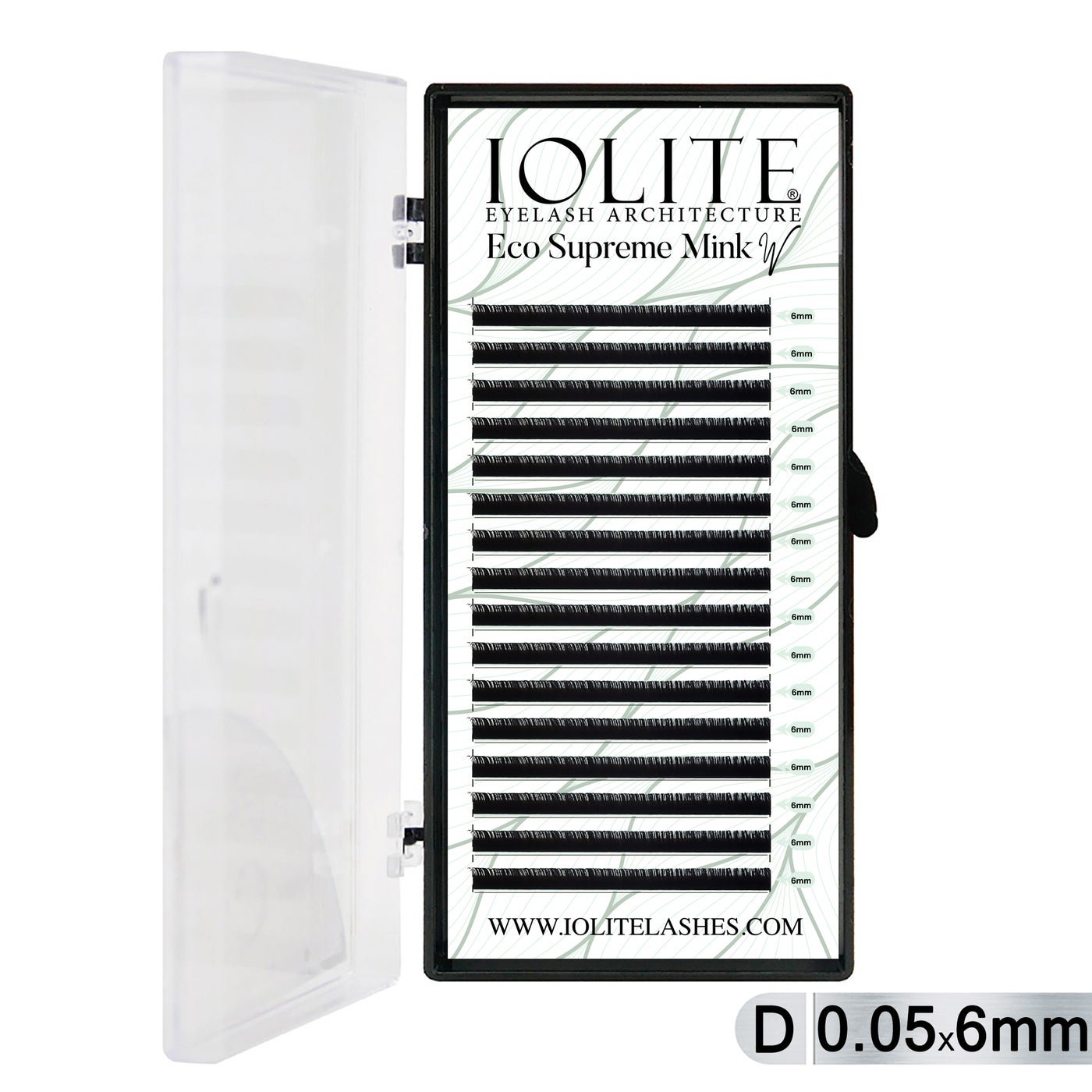 Iolite Eco Supreme Mink W Lash Extensions D Curl (0.5T Mix, 6mm–15mm) – Pre-Fanned W Volume Lashes for Professional Lash Artists & Salons ISMWD5T - 6MM