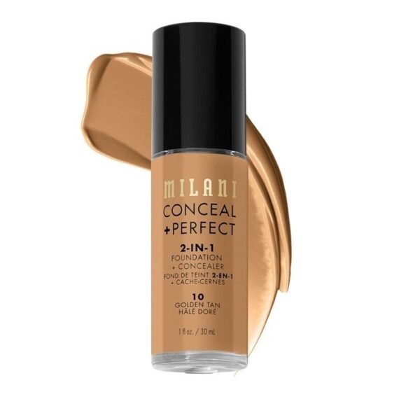 Conceal + Perfect 2-in-1 Foundation + Concealer - Golden Tan (1 Fl. Oz.) Cruelty-Free Liquid Foundation - Cover Under-Eye Circles, Blemishes & Skin Discoloration for a Flawless Complexion