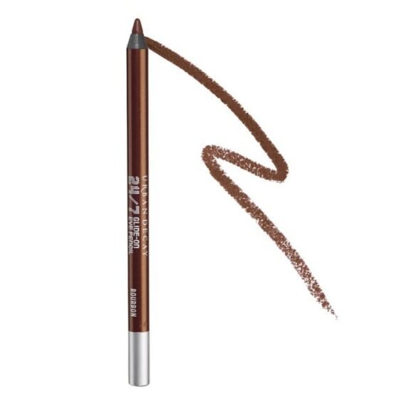 24/7 Glide-On Waterproof Eyeliner Pencil (Bourbon - Dark Brown Shimmer), Smudge-Proof, Transfer-proof, Long-lasting Colored Eye Liners, Hydrating Vitamin E, Cruelty-free - 0.04 oz