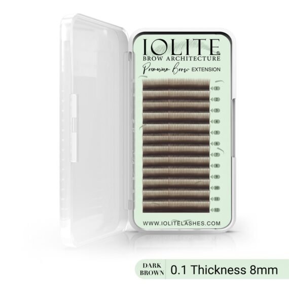 Premium Eyebrow Extension Brow Natural False Eyebrows in Tray - Brow Extension 0.10T Thickness ; Length - 8mm, 9mm, Mix - Dark Brown - 8mm