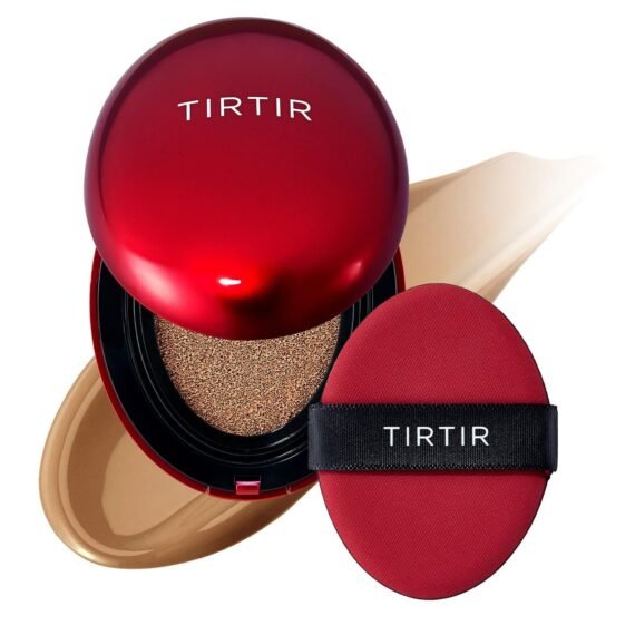 TIRTIR Mask Fit Red Cushion Foundation | Full coverage, Weightless, Skin fit, Satin Glow Finish, Korean Makeup BB Foundation, beauty, Tattoo cover up, Buildable (#40N Cinnamon, 0.63 Fl Oz)