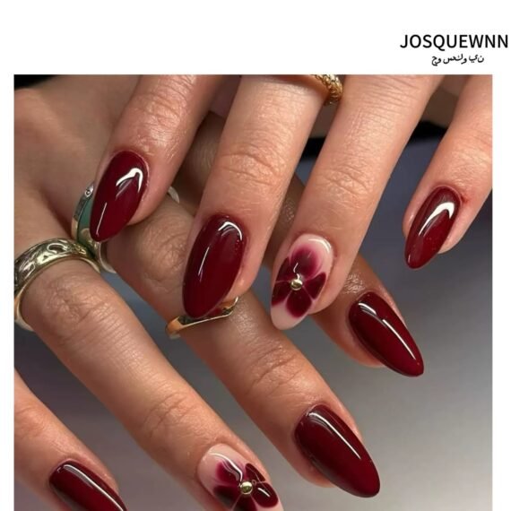 Press On Nails 24pcs, With a Delicate Bow Design, a Set Of 24 Refreshing Art Pieces, Easy to Apply and Remove. Acrylic Nails With Glue Kit.