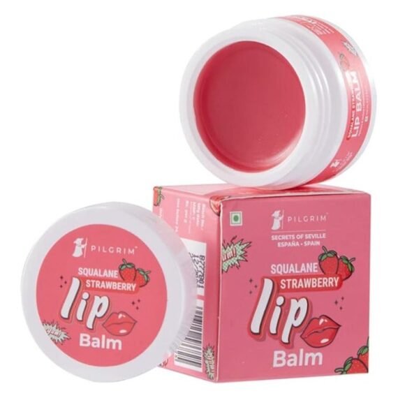 Squalane Lip Balm (Strawberry) for women & men | Lip Balm for dark lips | Lip Balm with Shea & Cocoa Butter for soft lips | Lip Balm for soothing & hydrating Dry & Chapped Lips | 8 gm