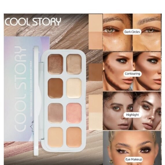 Multifunctional 8 Color Eyeshadow CreamEye And Face Highlight Contour Concealer Comprehensive Palette Waterproof And Sweat-proof