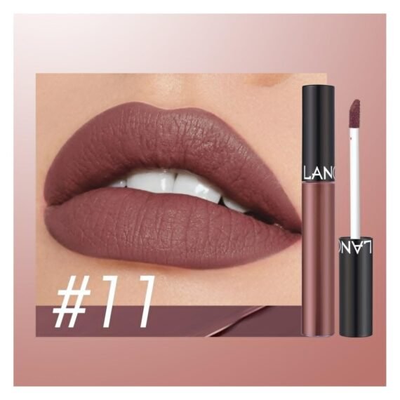 Matte Lipstick: 12 Classic Colors, Non-Stick Cup Lip Gloss(#11)