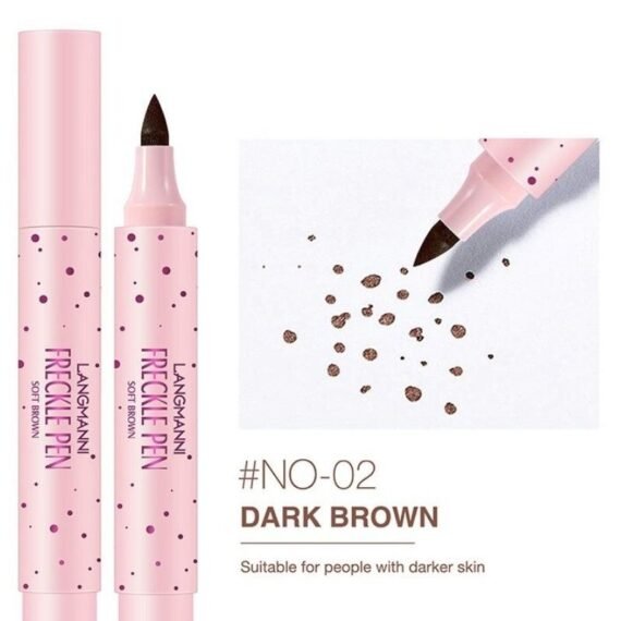 Freckle Pen Natural Easy To Color Freckles Waterproof & Long Lasting Soft Freckles For Face Tint Freckle Makeup Tool For Women (Dark Brown) 2.5ml