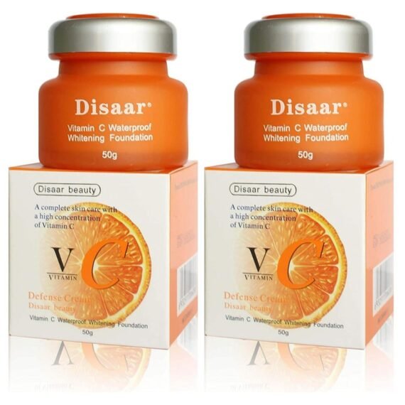 Vitamin C Waterproof Whitening Foundation Orange 50g 2 pcs