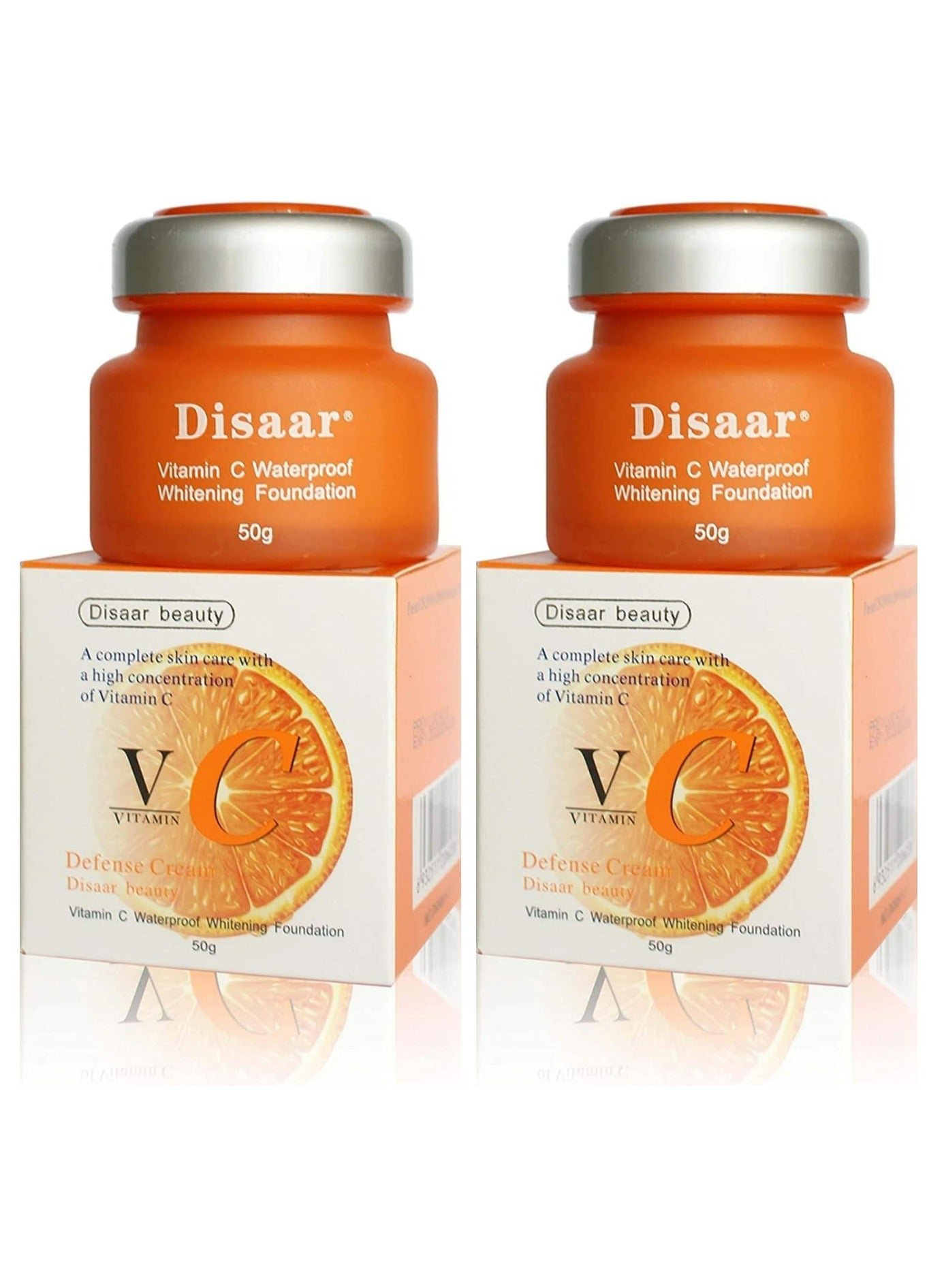 Vitamin C Waterproof Whitening Foundation Orange 50g 2 pcs