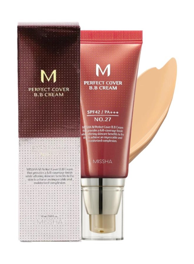 M Perfect Cover BB Cream SPF42/PA+++ 50ml Packaging May vary No.27 Honey Beige