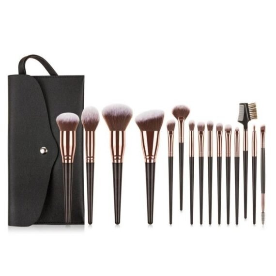 15Pcs Professional Makeup Brushes Set with Bag Premium Synthetic Makeup Brush  Foundation Eyeshadow Brush Travel Make up Brushes Set for Girls Women Gifts