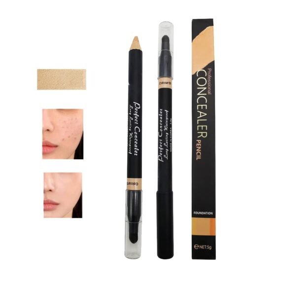 AKARY Face 2 in 1 Dual-Sided Eyebrow & Concealer Crayon Highlighter Stick, Waterproof Foundation for Eye Dark Circles & Blackheads, Concealer Pencil with Brush for Men & Women (#2 Natural)