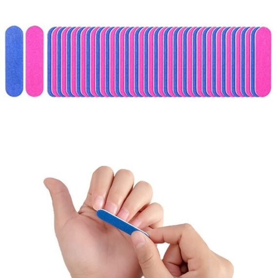 50 Piece Mini Manicure Nail File Set Pink/Blue