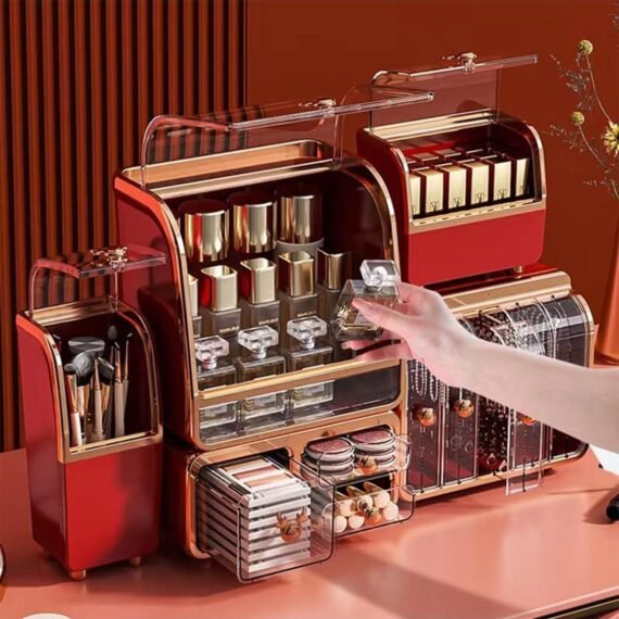 Makeup Cosmetic organizer 5 Pieces Drawer Set(Red)