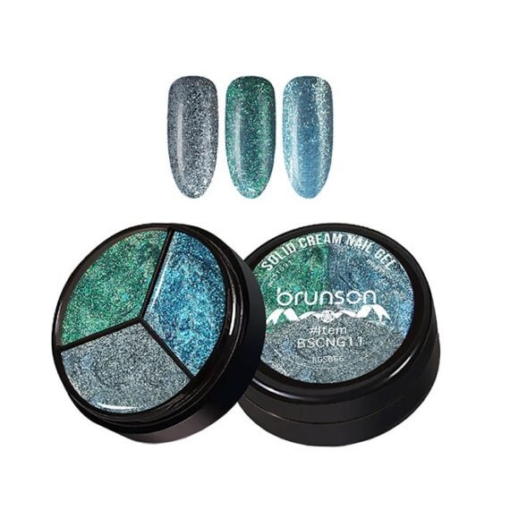 3Colors 3 in 1 Nail UV Gel Polish Cream Gel Nail Polish Soak off Solid Color Gel Glitter Nail Art Manicure 15ml BSCNG11
