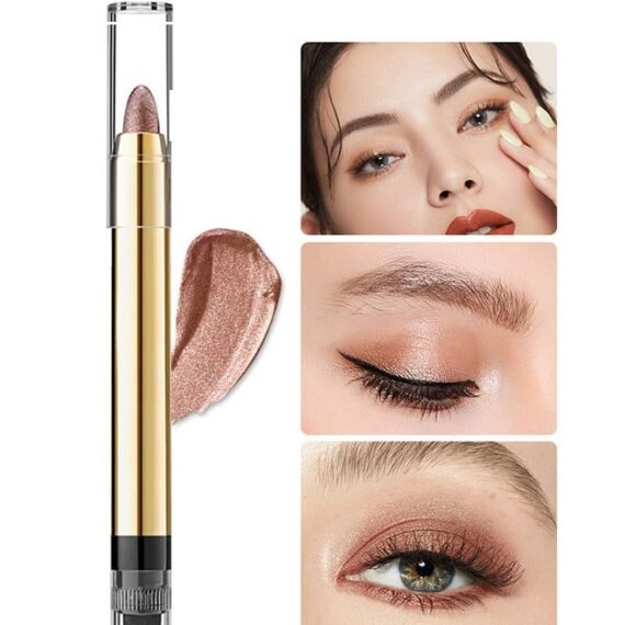Eyeshadow Stick Double End Metallic Shimmer Highlighting Soft Pigmented Shiny Waterproof Longlasting Eye Shadow Pencil for Women