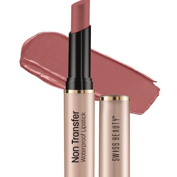 Non-Transfer Waterproof Lipstick With Jojoba Seed Oil Matte Finish Long-Lasting Highly Pigmented Shade- Bare 3gm