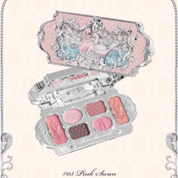 Swan Ballet 6-Color Eyeshadow Palette Delicate Matte Glow Shimmer Waterproof Eye Shadow Beauty Makeup Cosmetics, 6.5g (03 Pink Swan)