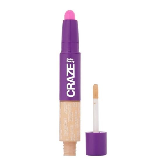 Swiss Beauty CRAZE Twosome Lightweight Face Stick | 2-in-1 Liquid Concealer and Creamy Blush | Shade - 02 Light Rose, 9.4gm