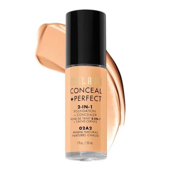 Conceal + Perfect 2-in-1 Foundation + Concealer - Warm Natural (1 Fl. Oz.) Cruelty-Free Liquid Foundation - Cover Under-Eye Circles, Blemishes & Skin Discoloration for a Flawless Complexion
