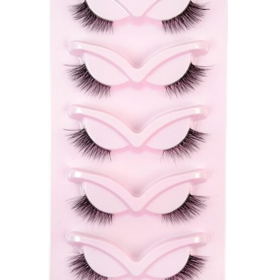 False Eyelashes Natural Cat Eye Half Lashes Fluffy Wispy Corner Lashes Pack 3D Faux Mink Lashes Fake Eyelashes 5 Pairs Multipack
