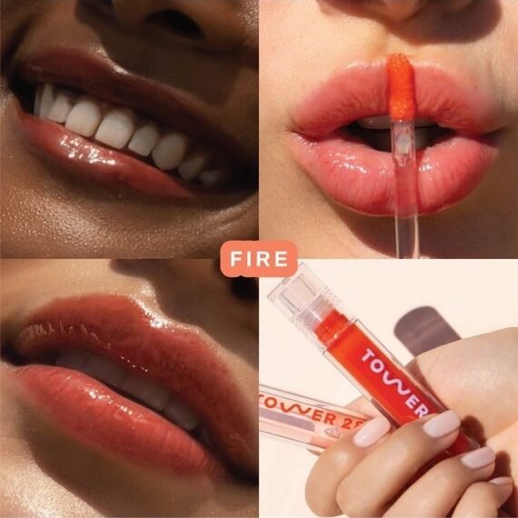 ShineOn Lip Jelly, FIRE | Non-Sticky, Vegan Lip Gloss in Sheer Orange | Moisturizing Apricot and Raspberry Seed Oil | Clean, Cruelty Free