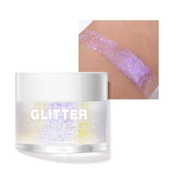 Holographic Body Glitter Gel/Eyeshadow Cosmetic Grade for Body, Face, Hair and Lip. Colour-Changing Glitter Gel Under Light (L2301#03)