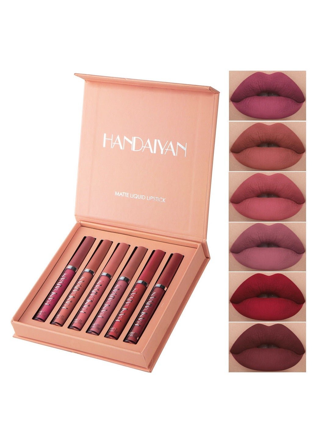 Lipstick Set Matte Liquid 6 Colors Long Lasting Waterproof for Women Highly Pigment Velvety Nude Super Stay Soft Hydrating & Lightweight Professional Moisturizing Makeup Lips Gift