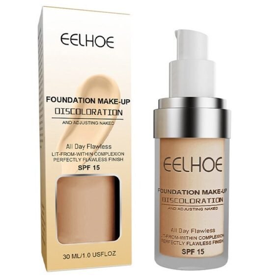 Foundation Make Up SPF 15,Colour Changing Foundation for Different Skin Tone, Foundation Makeup Base Nude Face Liquid Full Coverage Concealer 30ml