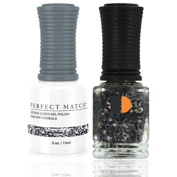 Perfect Match Gel Nail Polish 15ml Soak Off Long Lasting High Shine UV LED Gel Non Toxic Easy Application Wide Color Range for Manicure and Pedicure Black Tie Affair PMS138