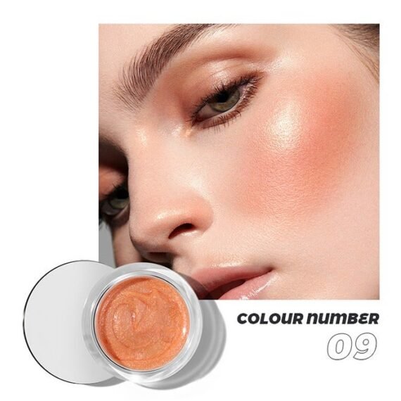 Highlight Face & Eyes & Lips- Multipurpose Cream,Shine Like a Diamond, Smooth Silky Blush Colors Long Lasting Cheek Liquid Blush #09