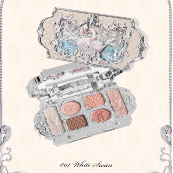 Swan Ballet 6-Color Eyeshadow Palette Delicate Matte Glow Shimmer Waterproof Eye Shadow Beauty Makeup Cosmetics, 6.5g (01 White Swan)
