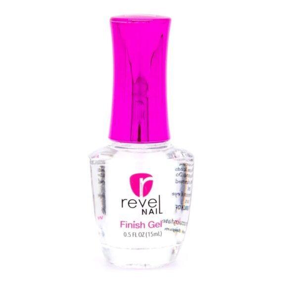Revel Nail Dip Powder Finish Gel - No UV Finish Gel Top Coat, Sealer Dip Power Liquid, Step 3 for Long-Lasting Dip Nail Color, Chip & Crack Resistant, Strong Healthy Nails, 0.5 oz