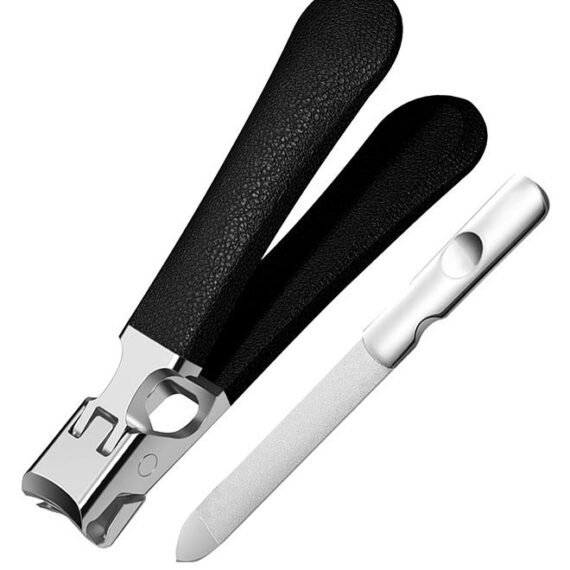 2 Pcs Nail Clippers,Mess Free Nail Clippers for Men & Women, Ultra Sharp Finger Nail and Toe Nail Clipper Set for Thick Toenails with File