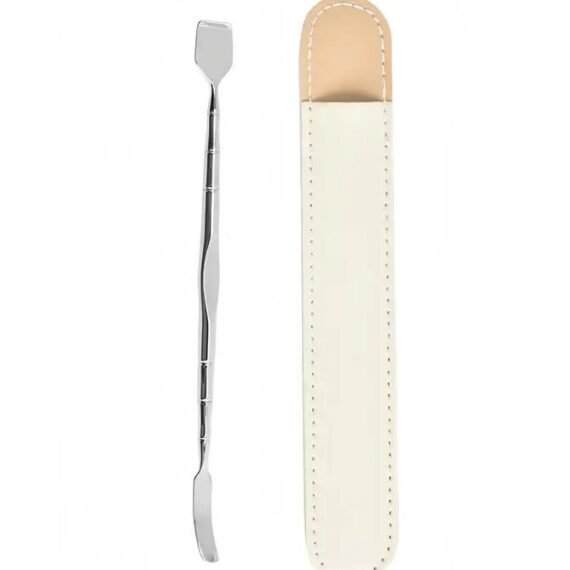 2pcs Stainless Steel Blackhead Scraper with Leather Set, Blackhead Scraping Tool, Dual-Purpose, Dead Skin Cleaning Tool, Multi-Functional Stirring Massage, Beauty Spatula Cleaning Tool