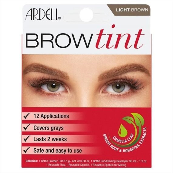Brow Tint in Light Brown, Semi-permanent Brow Dye Kit, 1 pack